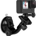 Suction Cup Mount Compatible with Gopro Hero 13, 12, 11, 10, 9, 8, 7, 6, 5, 4, Session, 3+, 3, 2, 1, Hero (2018), Max, Fusion, DJI Osmo Action Cameras; Perfect for Car Windshield and Window