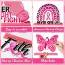 Click to see full view
	
	
Haooryx Breast Cancer Awareness Wooden Centerpiece Pink Ribbon Table Topper
5Pcs Girls Women Pink Power Faith Believe Fight Breast Cancer Wood Table Decoration, Charity Party Seminar Stationery Supply