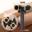 CNC Carbide Insert Surfacing Router Bit 1/4" Shank, 1-1/4"Cutting Diameter, 4-Wing Anti-Vibration Design, Tialn-Coated Replaceable Blades, Woodworking Exclusive Planing Bit