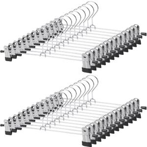 GoodtoU Pants Hangers, 30Pack Skirt Hangers with Clips Metal Hangers for Pants Clips Trouser Shorts Jeans (30pcs)