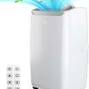 Quiet 12000 BTU Air Conditioner Portable for Room up to 550 Sq.Ft, 3 in-1 Floor Standing AC with Dehumidifier & Fan Mode, Sleep Mode, 24H Timer & Easy Window Installation Kit (12000BTU-White Cover, White Cover)