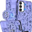 Buleens for Samsung Galaxy S23 FE Case 6.4 Inch - with Ring Stand & Camera Cover Cute Designed Women Girl Girly Pretty Teens Kawaii Flowers for Samsung S23 FE Case Compatible with Magsafe