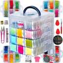 176 PCS Embroidery Floss Set, Complete Set of Tools kit, 4-Tier Organizer Storage Box
