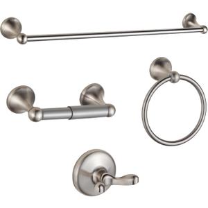BGL Bathroom Accessory Set, Brushed Nickel Adjustable Expandable Towel Bar 4-Piece Bathroom Hardware Set Wall Mounted