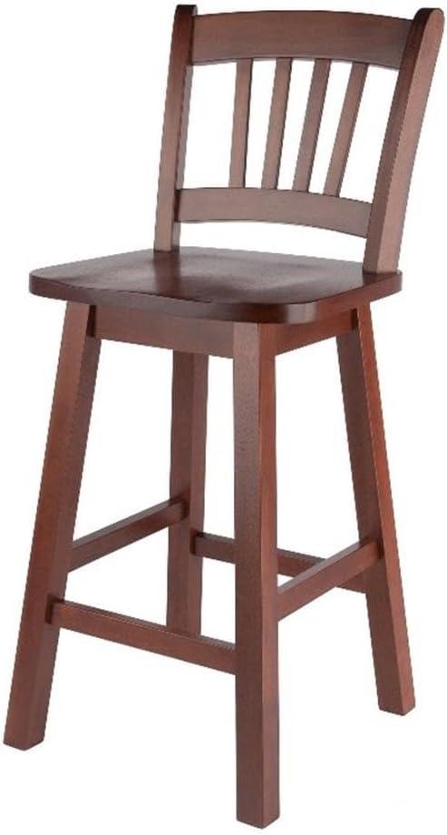 Winsome Fina Swivel Seat Counter Stool, 24In Height, Solid Wood, Walnut Finish