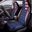 American Flag Printed 2 Pack Seat Cover for Cars, Waterproof Breathable Front Car Seat Covers, Airbag Compatible Universal Fits Auto Seat Cover for Front Seat (American Flag - Blue and Red)