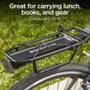 Schwinn Deluxe Alloy Rear Bike Rack, 20 lbs Capacity, Lightweight, Compact and Durable Construction, Fits Most Adult Bicycles, Cargo Options for Backpack, Gear & More, Bicycle Rack for Back of Bike