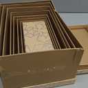 Sparkle and Bash Set of 10 Nesting Gift Boxes with Lids, Cardboard Box with Gold Foil Star Designs (10 Sizes)
