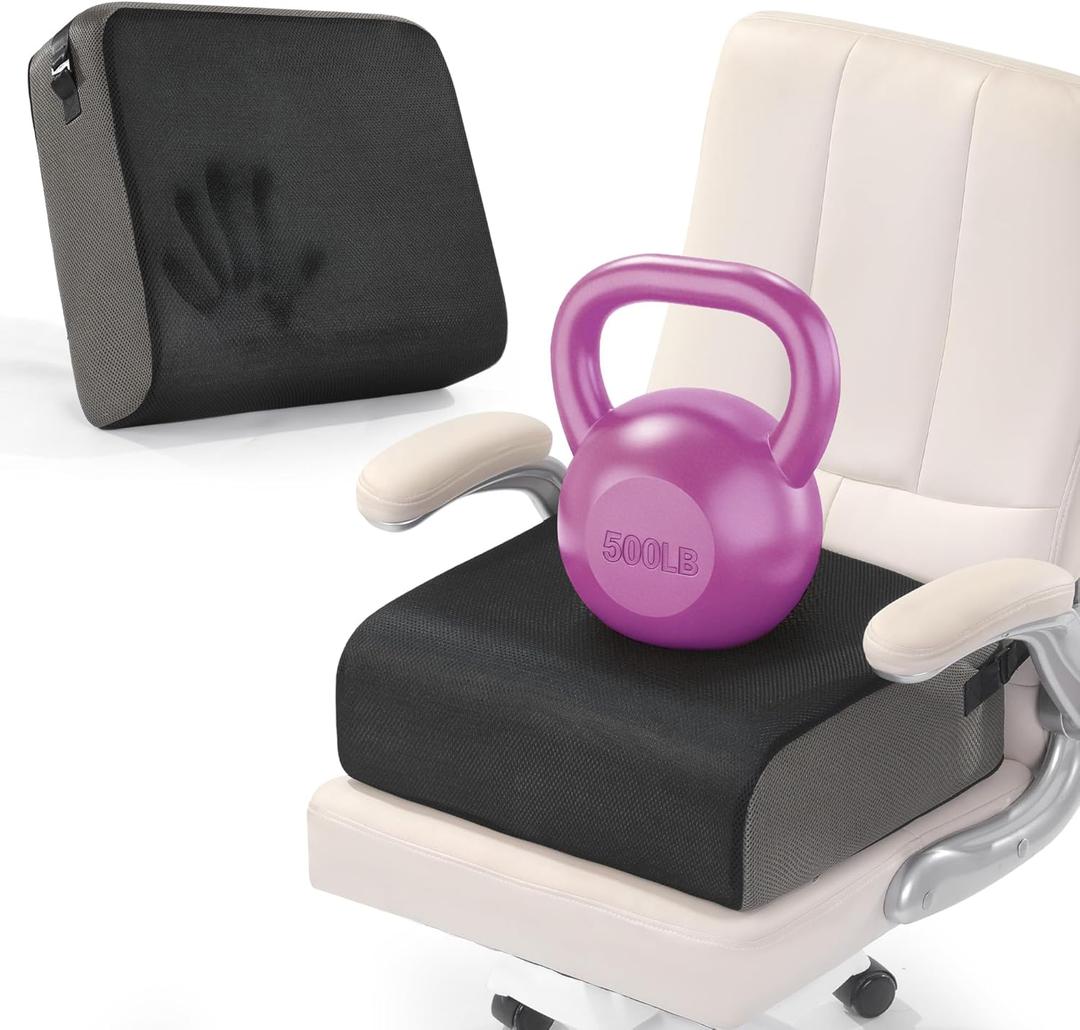 BALAPET Extra Thick Seat Cushion, Memory Foam Office Chair Booster Cushion to Raise Seat Height for Back & Tailbone Pain Relief, Tush Cushion Car Seat Cushions for Short/Overweight People(20x17.5x6in)