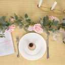 TELDRASSIL 4Pcs(26 FT) Artificial Rose Vine Fake Flower Garland Fake Silk Rose Hanging Vine for Wedding Party Background Arch Garden Background Decoration (Pink)