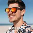 Polarized Sunglasses for Men and Women - Classic Fashion Sun Glasses Lightweight Shades for Driving Fishing Golf (A2 Black/Ice Blue Mirrored/White Mirrored)