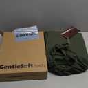 Bedsure Striped Duvet Cover Queen Size,100% Washed Cotton Duvet Cover Linen Like Textured, Classic Striped Pattern Enhances Bedroom Comfort and Style, Stripes Olive Green, 90"x90"