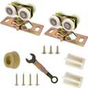 3/4" RV Pocket Door Ball Bearing Hangers Fit Johnson Part #1025, #JR20565 & #H530, Works with 111/118F Series Track, Upgraded Quad Rollers, 13/16" C.T.C, Min. 1" Thick Doors, 2 Pack