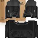 3W Floor Mats Fit for 2019-2024 Dodge Ram 1500 Crew Cab New Body (NOT Classic Models) Without Storage, TPE All Weather Custom Fit Floor Liner for Ram 1500, 1st and 2nd Row Full Set Car Mats