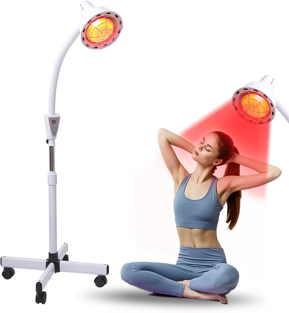 Rhmip Infrared Light, White 275W Near Red Infrared Heat Lamp for Relieving Joint Pain and Muscle Aches