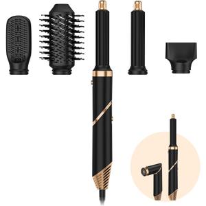 TAHSHINE Blow Dryer Brush Set,5 in 1 Hair Styler,Hair Dryer Brush Electric,Auto Wrap Curler Hair Styler,Detachable Brush Heads Comb for Straightening Automatic Curling Styling,Foldable Hair Dryer