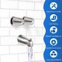 Enhon Shower Knobs 2 Piece Replacement, Compatible with Pfister Verve Tub Shower Handle Replacement, 2 Faucet Handle Trim Kit for 5-1/2 inch High, 12 Tooth Broach Stem Cartridge(Brushed Nickel)