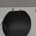 Black Elongated Toilet Seat Natural Wood Toilet Seat with Zinc Alloy Hinges, Easy to Install also Easy to Clean, Scratch Resistant Toilet Seat by Angol Shiold (Elongated, Black)