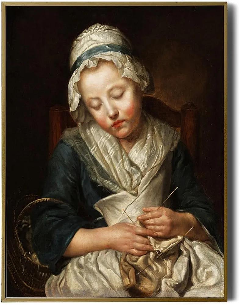 MIDEFINCH Framed Canvas Prints Wall Art Home Decor, Classical Oil Painting of Women Canvas Prints, Rustic Wall Decor for Bedroom Bathroom Decor Wall Art Office Decor (16"x20")