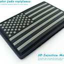 QQSD Black US American Flag Patch USA Tactical Military Patch - PVC Hook and Loop Fastener Patch, 2 Pack