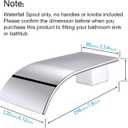 AZOS High Flow Tub Spout, Wall Mounted Waterfall Faucet Fixtures Filler for Bathroom Sink and Tub Shower, Chrome Sprayer