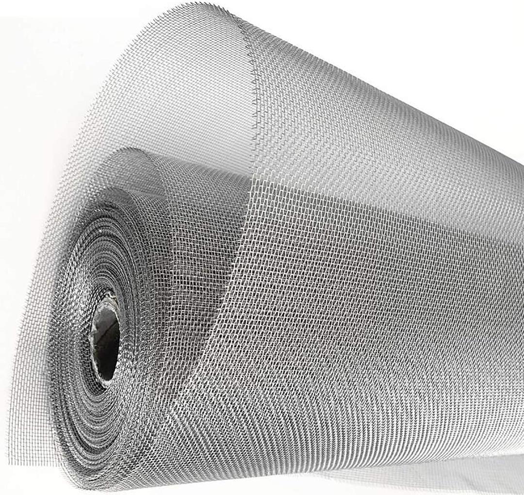 KISKIS 304 Stainless Steel Woven Wire Mesh, Wire Mesh Window Screen Mesh, Prevent Mouse Mice Snakes Hornets Rodents Entering, Easy to Cut and Install, 120X300CM47X118INCH
