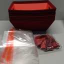 CDIVEFTN 10 Pack Kraft Empty Gift Baskets with Bags and Bows, Large 12x10 Sturdy Cardboard Baskets for Gifts Empty to Fill, Bulk Gift Basket Kit for Christmas, Holidays, Weddings, Birthdays (Red)