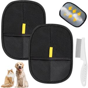 3Pcs Pet Hair Removal Glove, 2025 New Upgrade Electrostatic Gloves Pet Hair Reusable for Cats Dogs & Pets