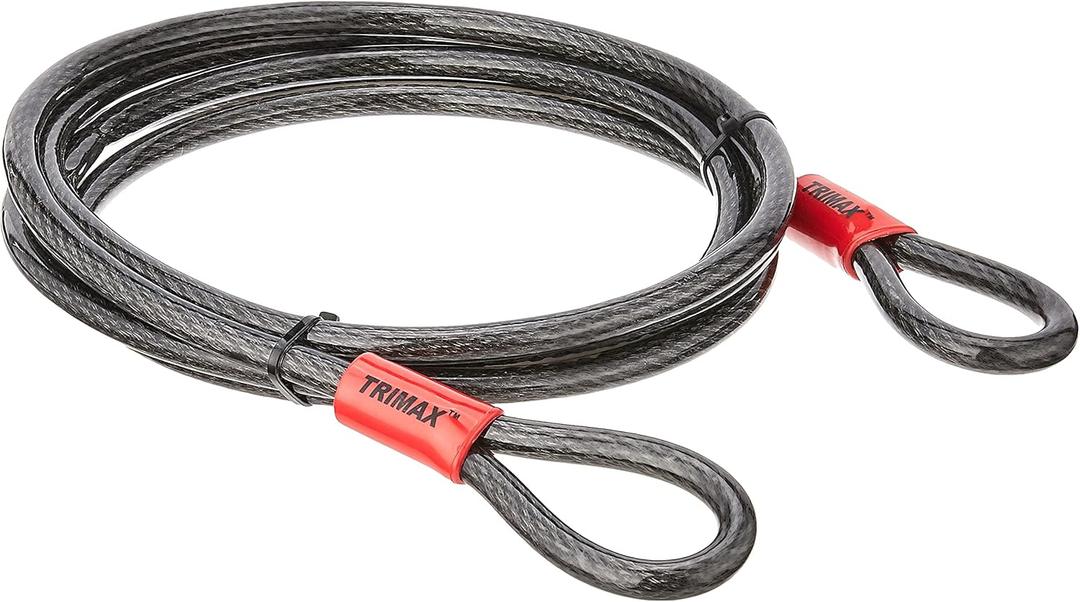Trimax TDL1212 Trimaflex Dual Loop Multi-Use Cable (12 ft Long x 12mm), Steel