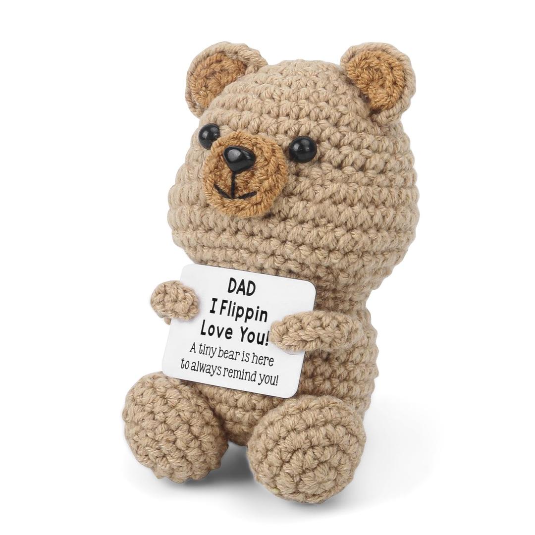 Funny Dad Gifts - Ideal for Dad's Birthday, Father's Day, Easter, Christmas & Valentine's Day | Handmade Crochet Bear(Dad)