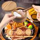 Wood Salt and Pepper Bowl, AcaciaWood Salt Cellar with Built-in Spoon and Magnetic Swivel Lid, Container Holder to Storage Pepper Spice, L