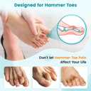 Hammer Toe Straightener Corrector Splint Brace for Women fit 2nd 3rd and 4th Toes - (M-Black) - 1 Pair