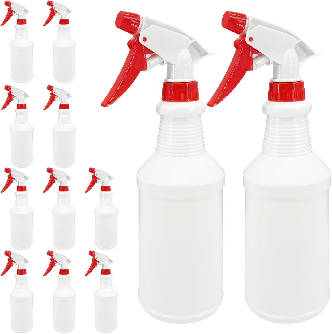 16 Oz Spray Bottle (12 Pack),Spray Bottles for Cleaning,Reusable Empty Refillable Solutions Plastic Bottle,Spray Bottle Bulk for Garden,Plants,Water,Kitchen and Commercial