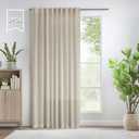 Pitalk Rustic Farmhouse Curtains 60 Inch Wide for Living Room Extra Large Beige Linen Drapes Semi Sheer Room Divider Curtain for Patio Sliding Glass Door 2 Panel Back Tab Pocket Width 60 x 96 Long Tan