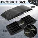 2 Pack 15 x 35.4 x 2.8 Inch Rubber Curb Ramp Bridge Threshold Ramps for Doorways, Get in and Out of Houses, Wheelchairs/Walkers, Non Slip Indoor Outdoor Patio Transition Ramp