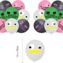 Pixel Themed Birthday Party Decorations, Party Supplies Include Happy Birthday Banner, Balloons, Cake Toppers, Cupcake Toppers