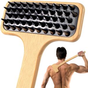 NURENDER Back Scratcher for Men, 22''Extra Long Handle Bamboo Back Scratcher, 2 in 1 Back Massager and Body Scratcher, Gentle Relief for Adults, Pregnancy, Elderly, Gift for Fathers.