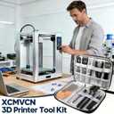 43Pcs 3D Printer Tools Kit, Complete 3D Printing Accessories & Maintenance Set for All FDM and SLA Printers | Includes Nozzle Cleaning Kit, Scrapers, Brushes, Wire Cutters, Engraving Knife, Files