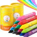 2 Pack Jumbo Crayons (32 Pieces, 16 Colors), Washable Non Toxic Easy to Hold Large Crayons