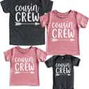 Teeny Fox Cousin Crew Shirts Tee Toddler T-Shirt Baby Bodysuit Set for Family Matching Outfit (Pink, M)