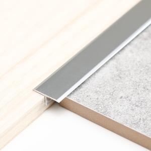 Trimold 3Pcs Aluminum T Molding Trim & Floor Transition Strips, Flat Divider Strip for Door Threshold and Joining Flooring Gaps of Laminate Planks Tile (2.9Ft x 0.8In, Matte Silver)