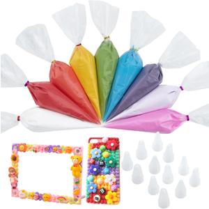 Decoden Cream Large 9PCS Premium Texture Fake Whipped Cream Glue, Decoden Kit, Fake Icing Frosting Whipped Clay with Piping Bags for Crafts and DIY Projects (Rainbow Set)