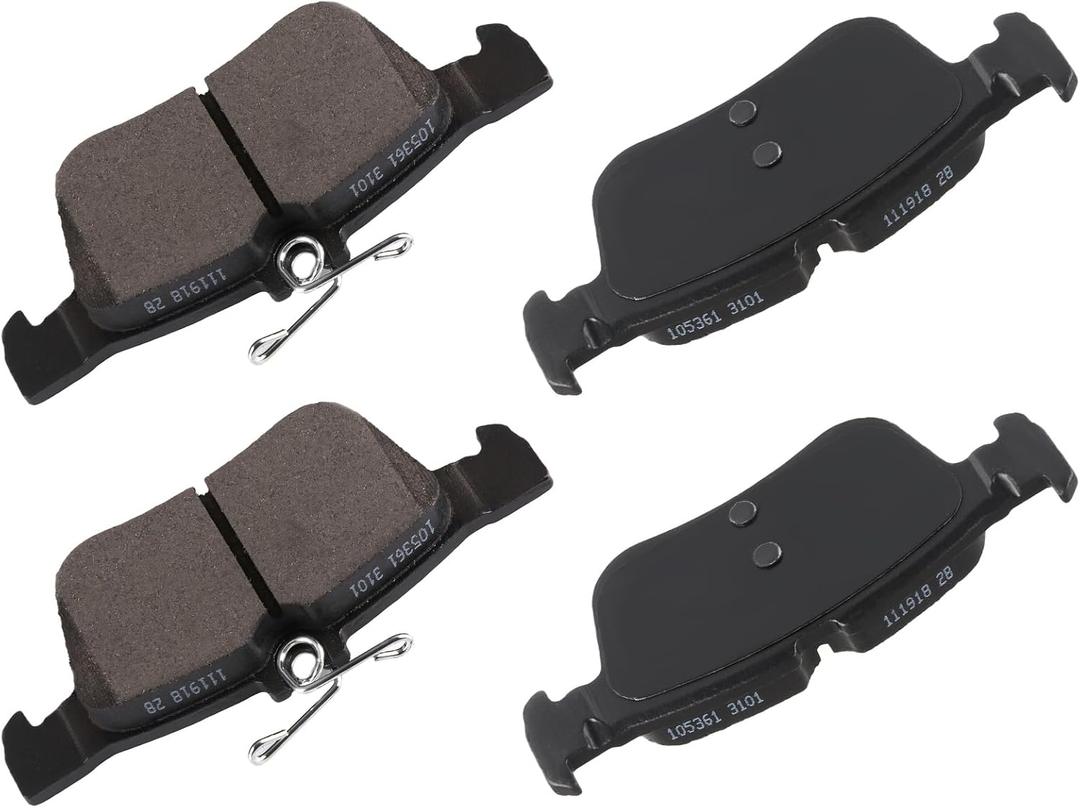 cciyu D1665 Rear Ceramic Brake Pads Kits 4pcs fit For Ford Edge/Escape/Fusion, 17 For Lincoln Continental 15 For Lincoln MKC 16-18 For Lincoln MKX 13-18 For Lincoln MKZ For Lincoln Nautilus
