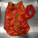 Sanwuta Dog Chinese New Year Costume Pets Knot Buttons Tang Suit Neck Strap Scarf Dog Chinese Style Winter Coat Pet Clothes Vest Cheongsam for Cats Puppies Bichon, XL