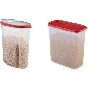 Rubbermaid Cereal Keeper Container, 1.5-Gallon & Modular Food Storage Container, 21 Cup, Racer Red 1776473