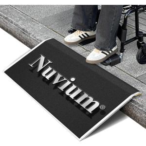 15.4" L x 32" W Threshold Ramp for Doorways, Portable, Anti-Slip Ramps for Wheelchairs for Home, 700 LBS Load Capacity, Aluminum Door Ramp and Curb Ramp for Scooters, Power Chairs, Walkers