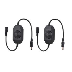 2 Pack LED Strip Light Dimmer Switch, DC 12V-24V LED Brightness Adjustable Controller for Strip Lights,LED Rope Light 3528,5050,5630 (Black)