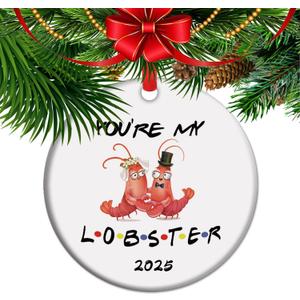Youre My Lobster Just Married Ornament 2025 Newlyweds Wedding Gift Anniversary Ceramic Keepsake Couples Love Gift (C2)