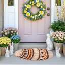 Dunzy Easter Bathroom Rug 20 x 30 Inch Easter Egg Rug Bath Mat Vintage Spring Bathroom Decor Soft and Absorbent Non Slip Cute Bath Mat for Bedroom Living Room Outdoor Home Party Decor