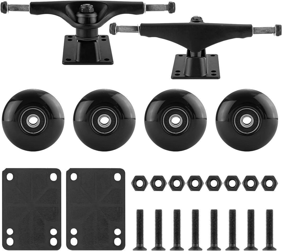Skateboard Truck,Skateboard Wheels 52mm Suitable for Skateboarders,Fits 7.5-8" DeckSkateboard Bearings,Skateboard Pads,Durable Skateboard Hardware Combo Starter Kit